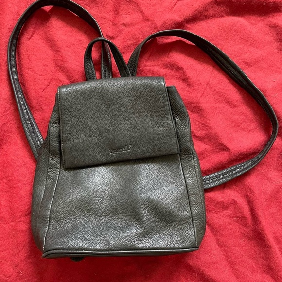 Vintage Black Leather Backpack main image 5